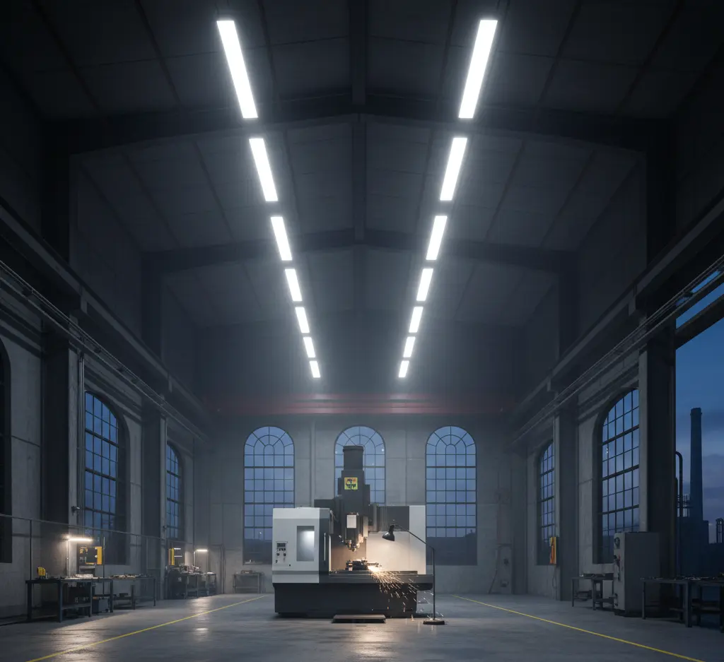 Elektriker in einer Industriehalle